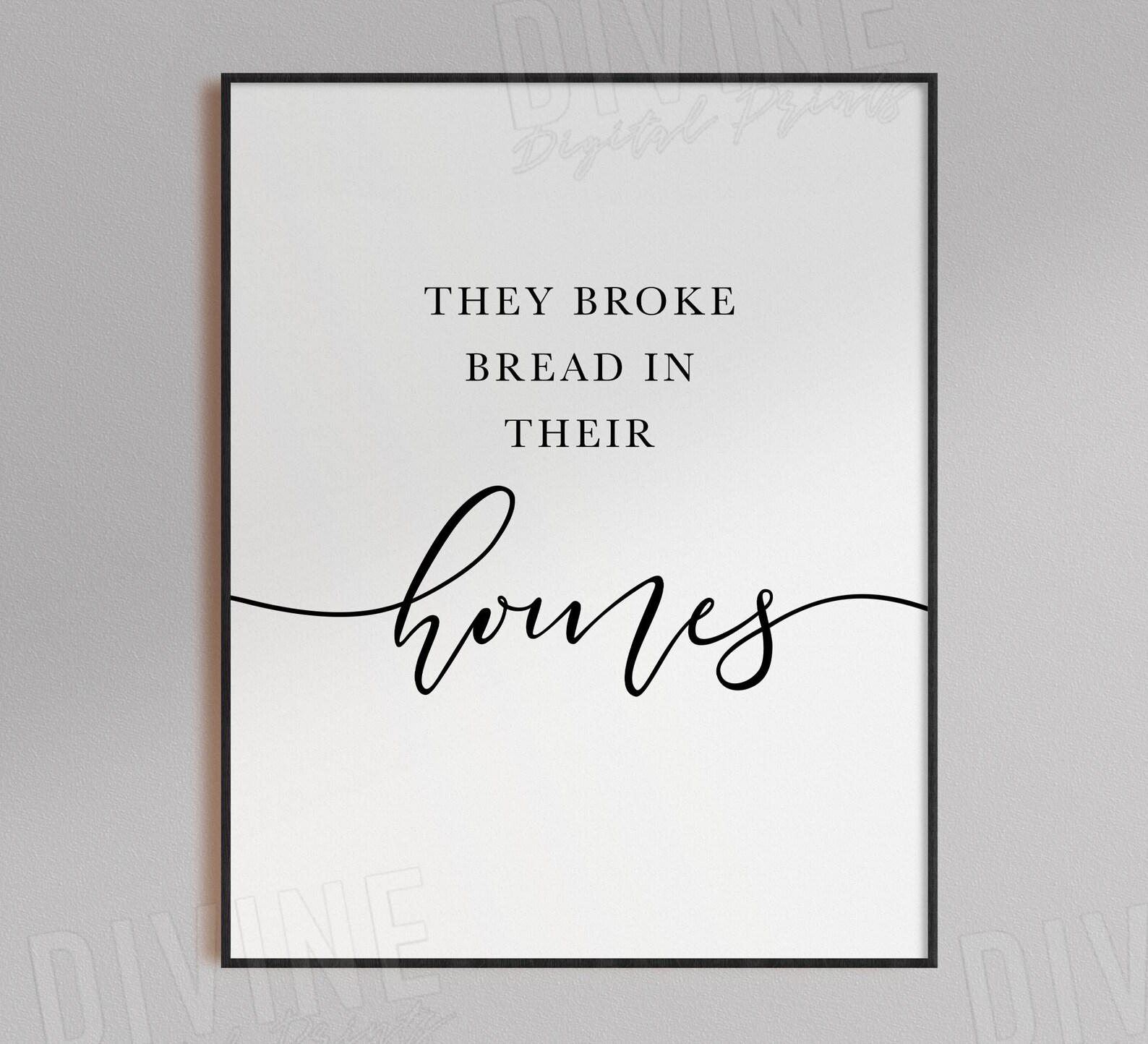 Ze braken broodbijbel citaat keukenmuur kunst christelijk