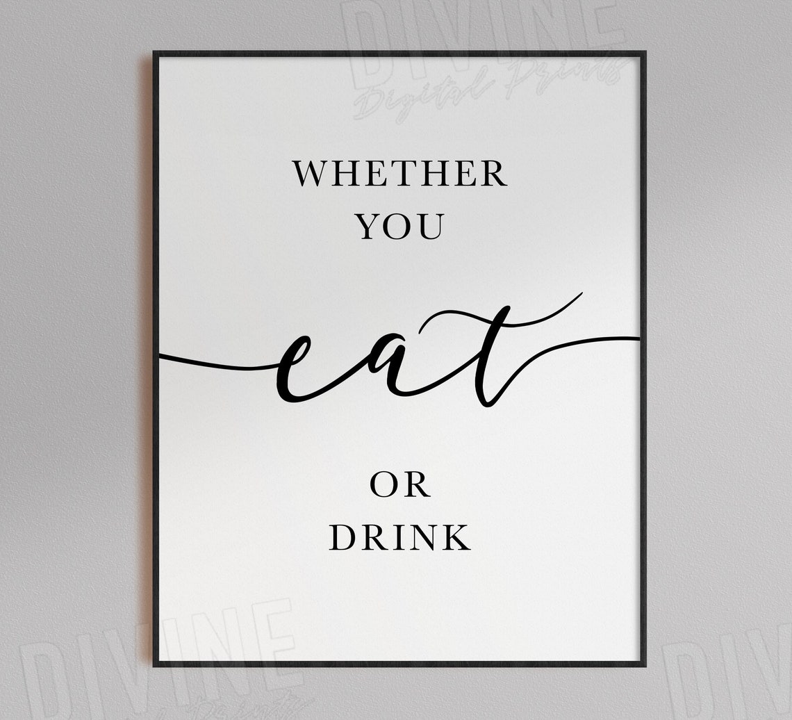 Dining Room Wall Art Bible Verse Wall Art 1 Corinthians 1031 Etsy