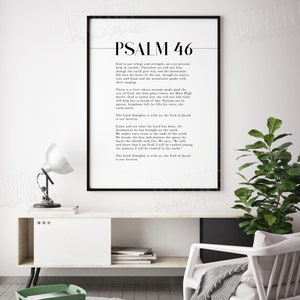 Full Psalm Scripture 46 NIV, Popular Bible Verse Wall Art, Christian Home Decor, Large Printable Artwork image 4
