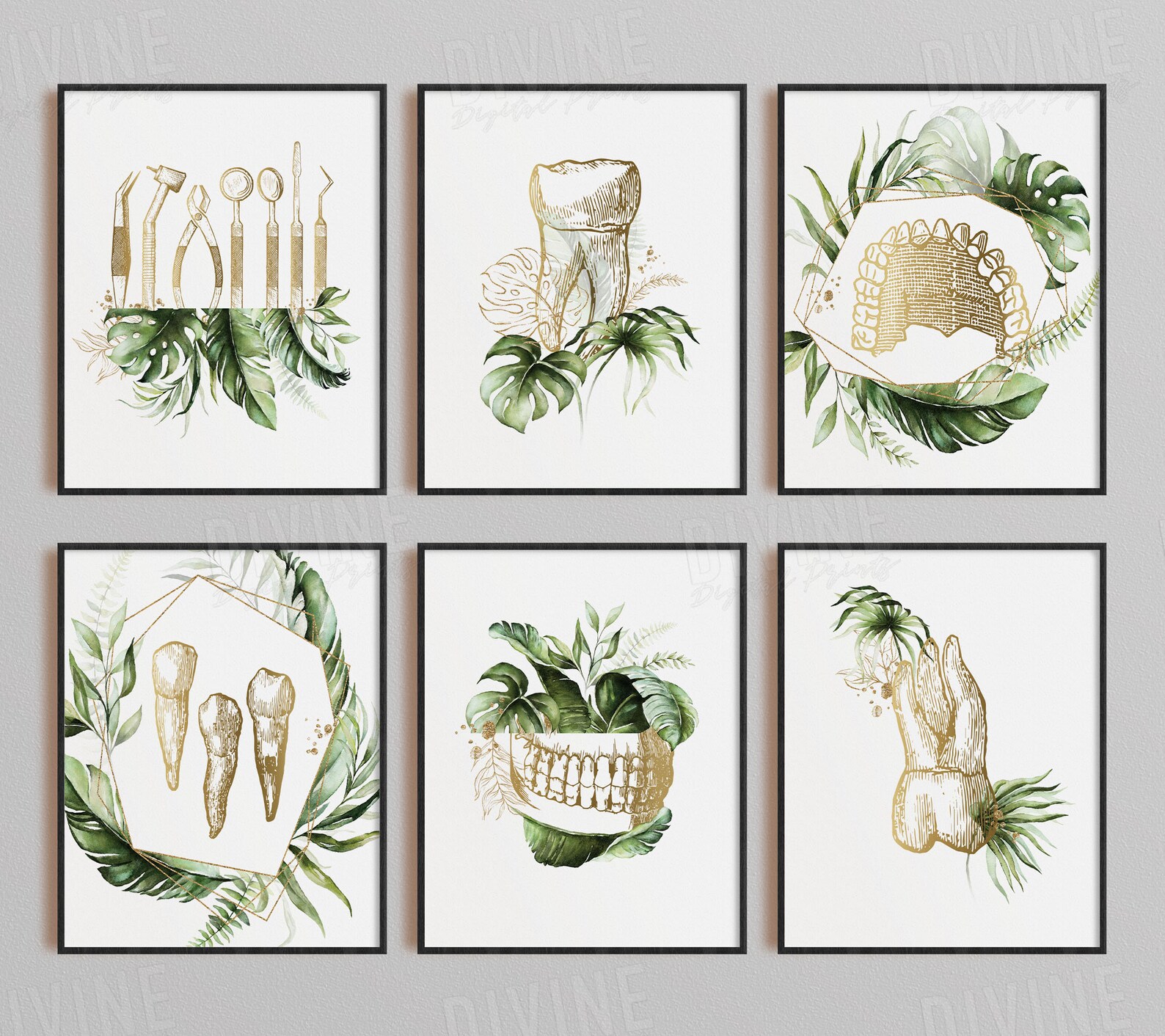 Dental Wall Decor Dentist Clinic Art Orthodontics Surgeon Etsy