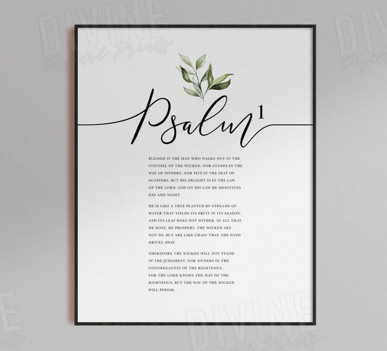 Bible Verse of Psalm 1 ESV Printable Biblical Wall Art - Etsy