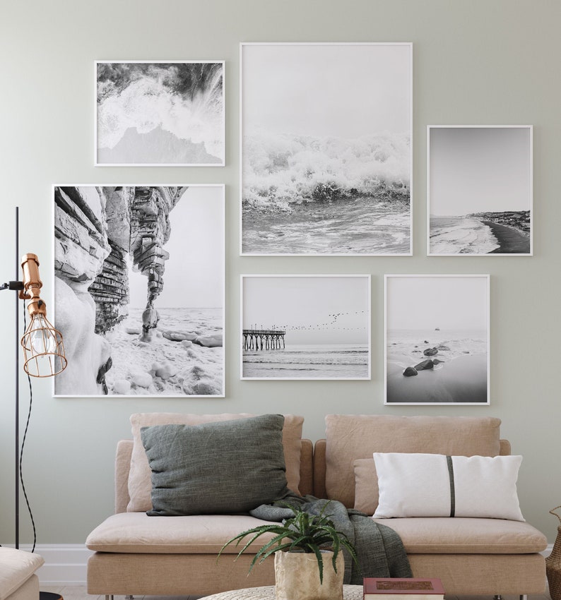 6 Piece Wall Art Coastal Art Beach House Prints Ocean Etsy