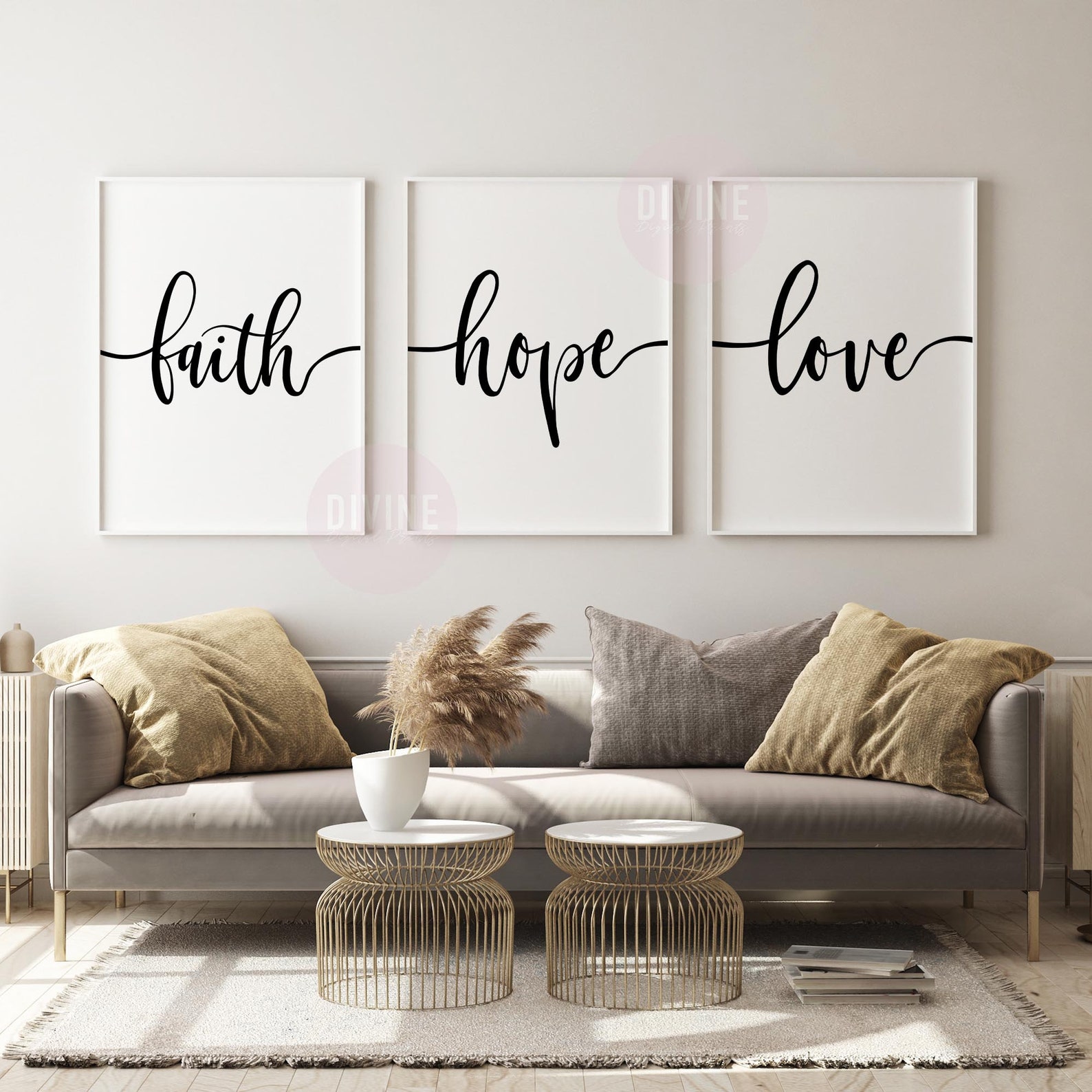 Christian Bedroom Decor Faith Hope Love Bible Quotes Living Etsy