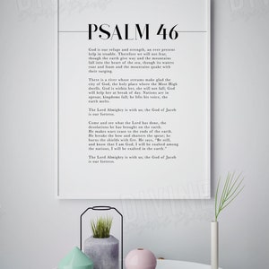 Full Psalm Scripture 46 NIV, Popular Bible Verse Wall Art, Christian Home Decor, Large Printable Artwork image 7