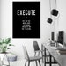Execution Definition Office Wall Art, Modern Black Decor, Execute Quote ...