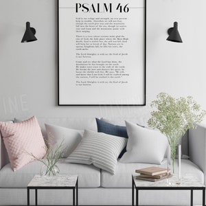 Full Psalm Scripture 46 NIV, Popular Bible Verse Wall Art, Christian Home Decor, Large Printable Artwork image 6