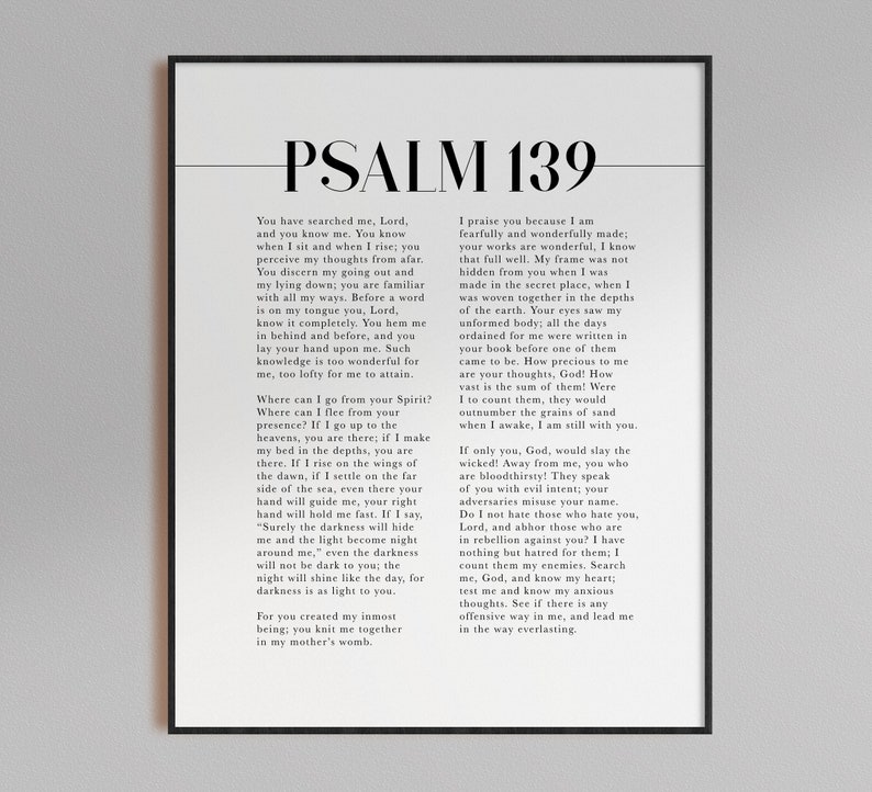 Psalm 139 NIV Bible Verse Wall Art Scripture Print Bible Etsy