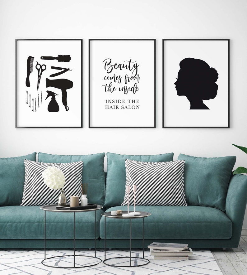 Hair Salon Wall Art Beauty Salon Decor Hairdressing Prints Etsy