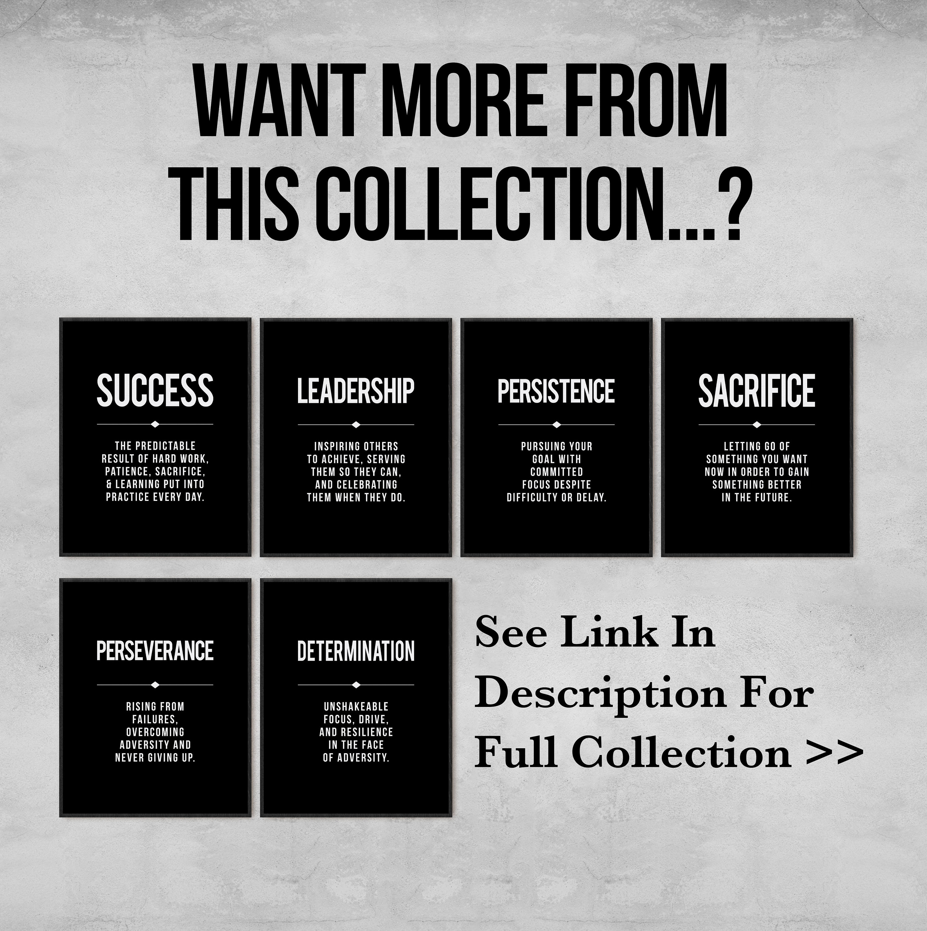 Grit Definition Print Modern Office Decor Motivational Etsy