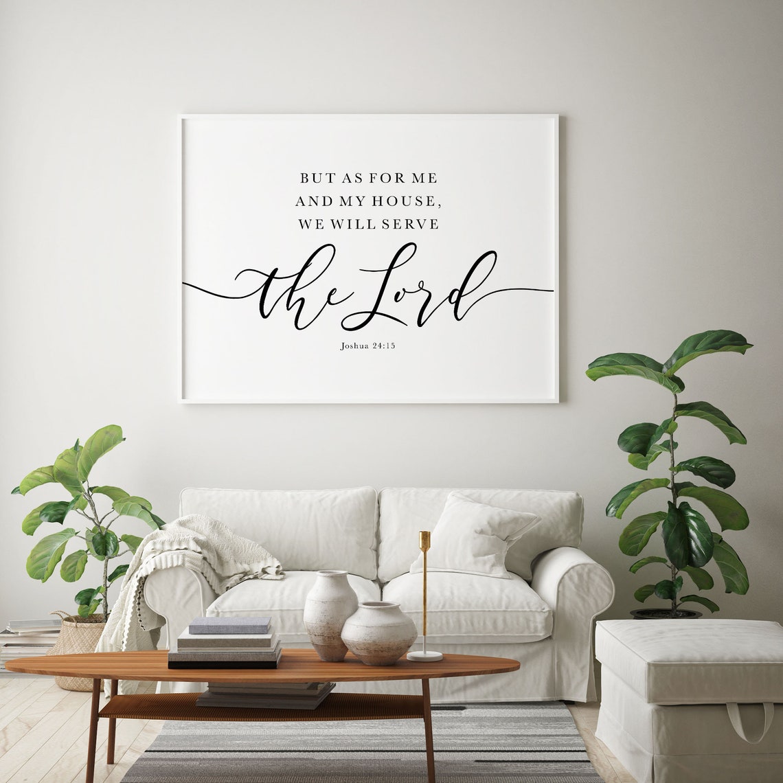Horizontal Bible Verse Wall Art Joshua 2415 but as for Me and Etsy