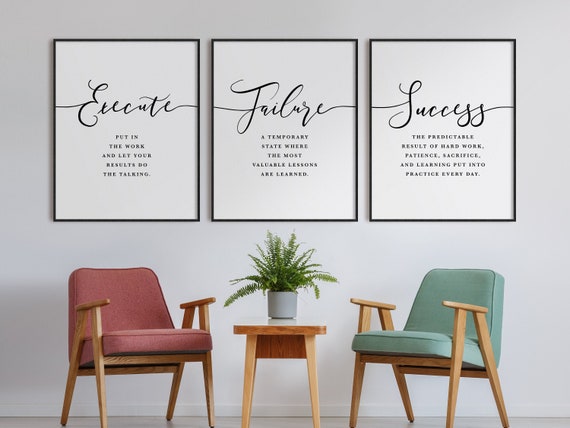 Motivational Wall Art Office Decor for Women Work From Home Sign, Office  Desk Accessories Inspirational Quotes Printable Thank You Gifts 