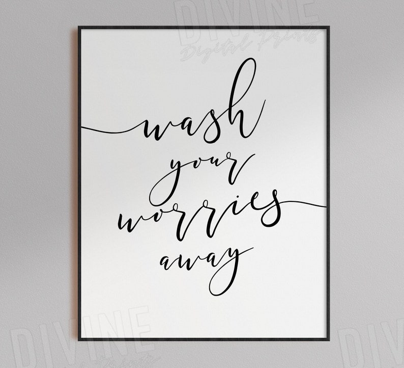 Bathroom Wall Art Botanical Spa Washroom Decor Wash Your Etsy