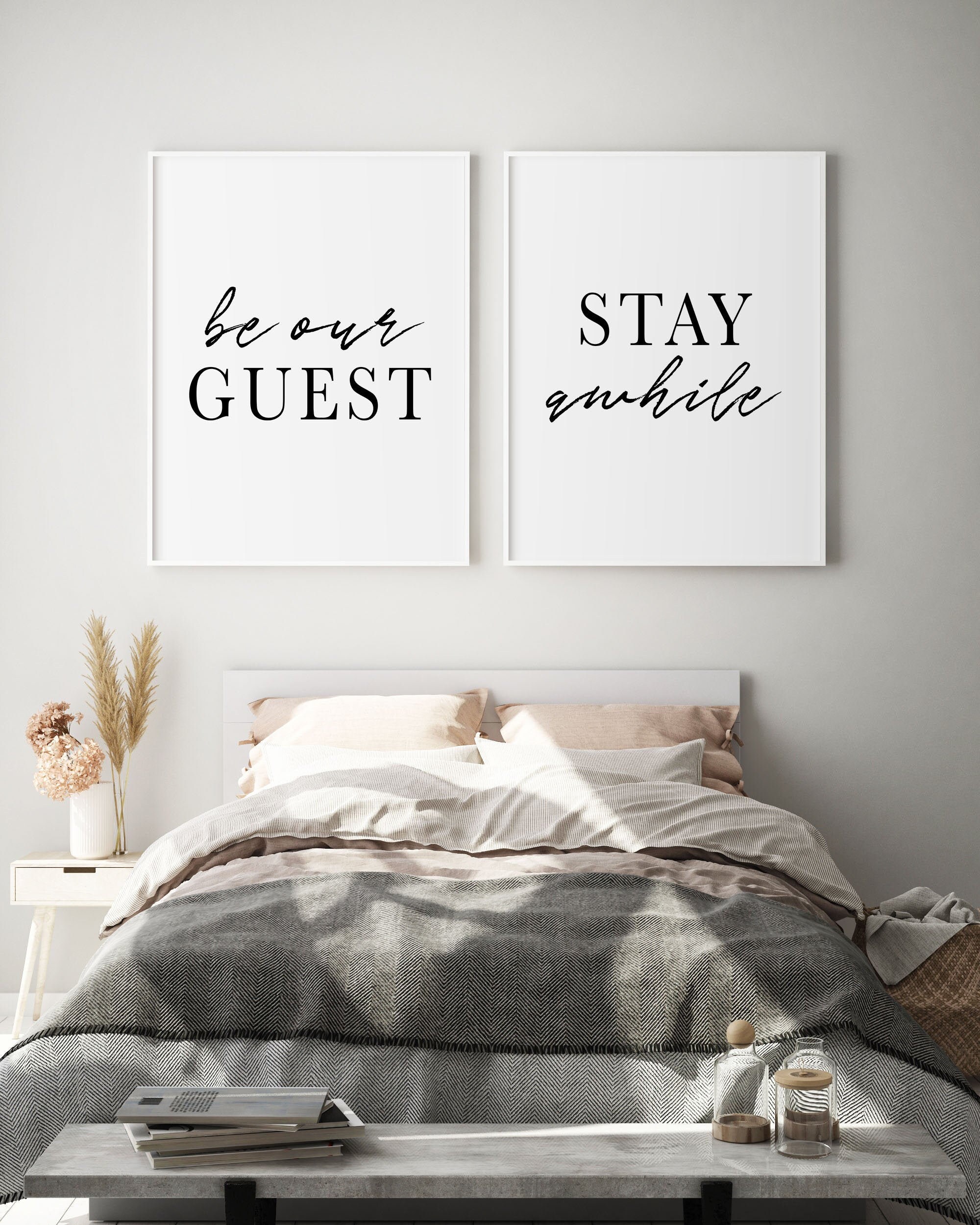 Be Our Guest Stay Awhile Print Guest Room Above Bed Decor Set Of 2 Printable Signs Be Our Guest Stay Awhile Print Guest Room Above Bed Decor Set Of 2 Printable Signs