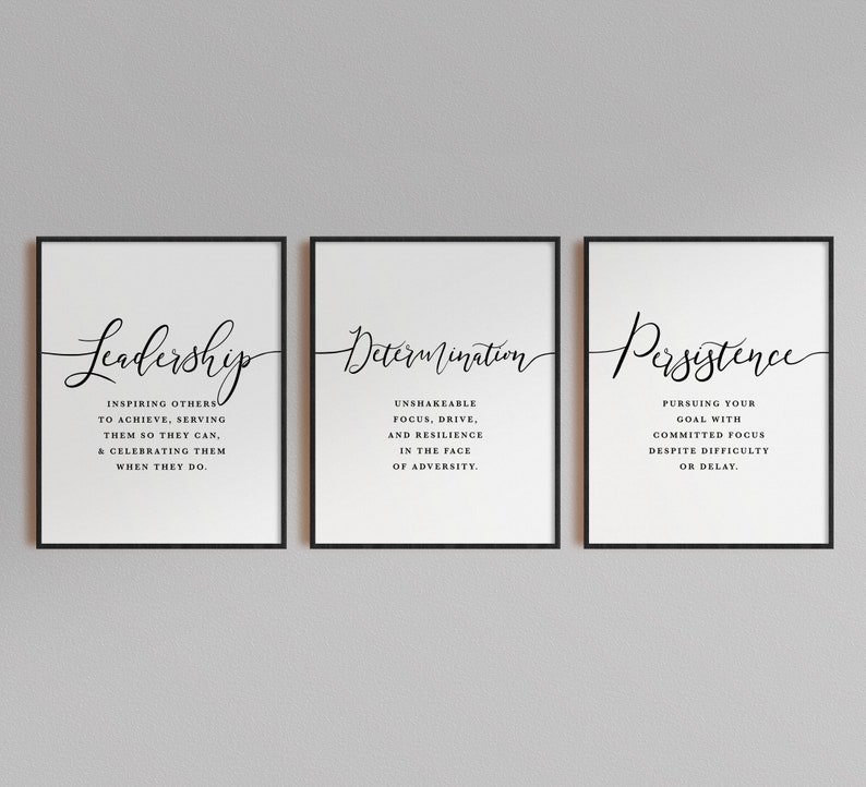 Inspirational Office Decor Print Set of 3 Leadership | Etsy