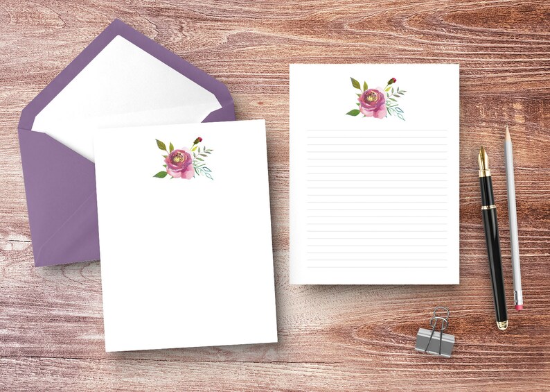 Stationary Set Writing Paper Letter Writing Set Floral Etsy