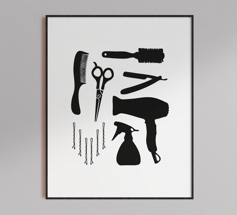 Hair salon wall art Beauty salon decor Hairdressing prints Etsy