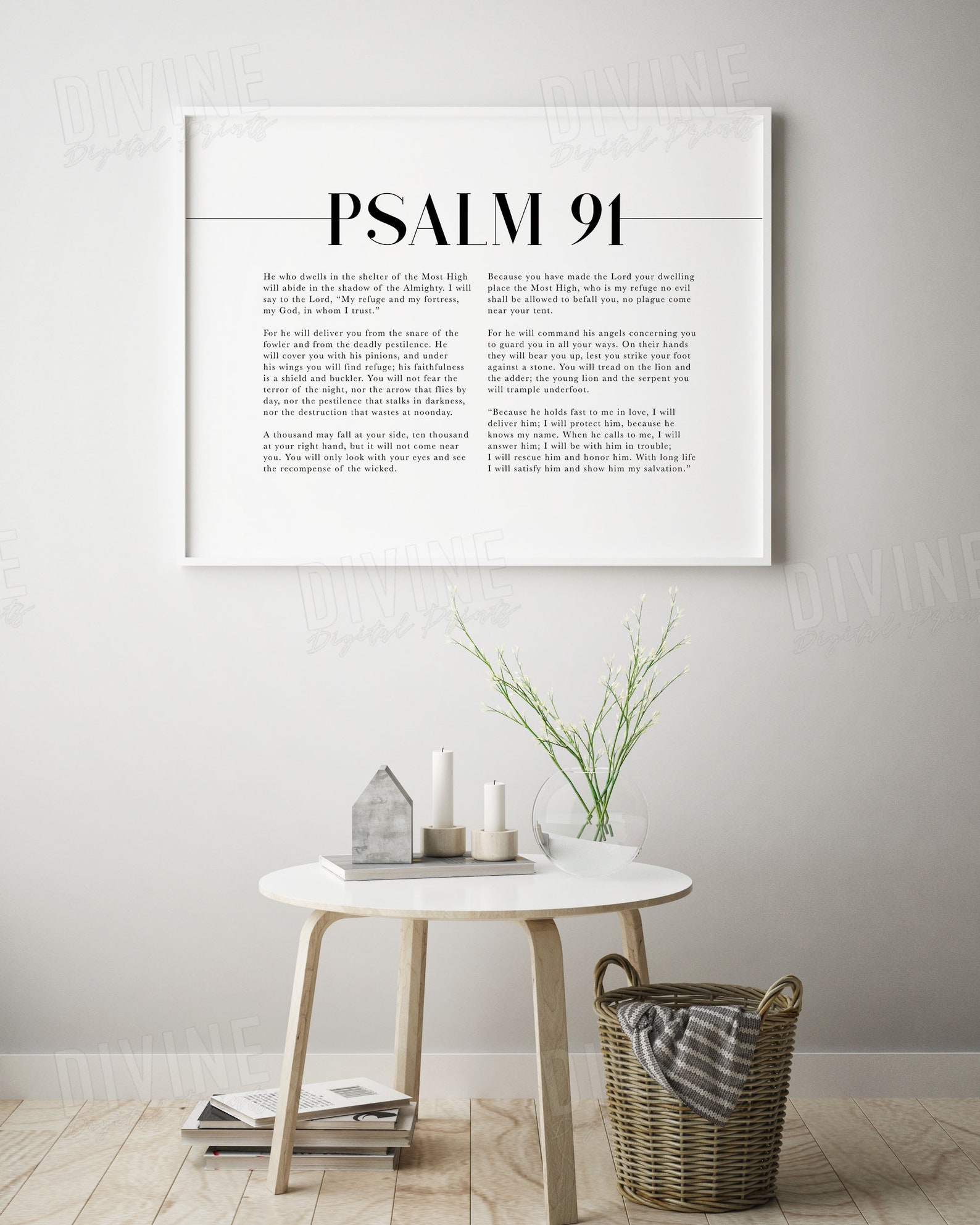 Psalm 91 esv bible verse scripture wall art printable etsy