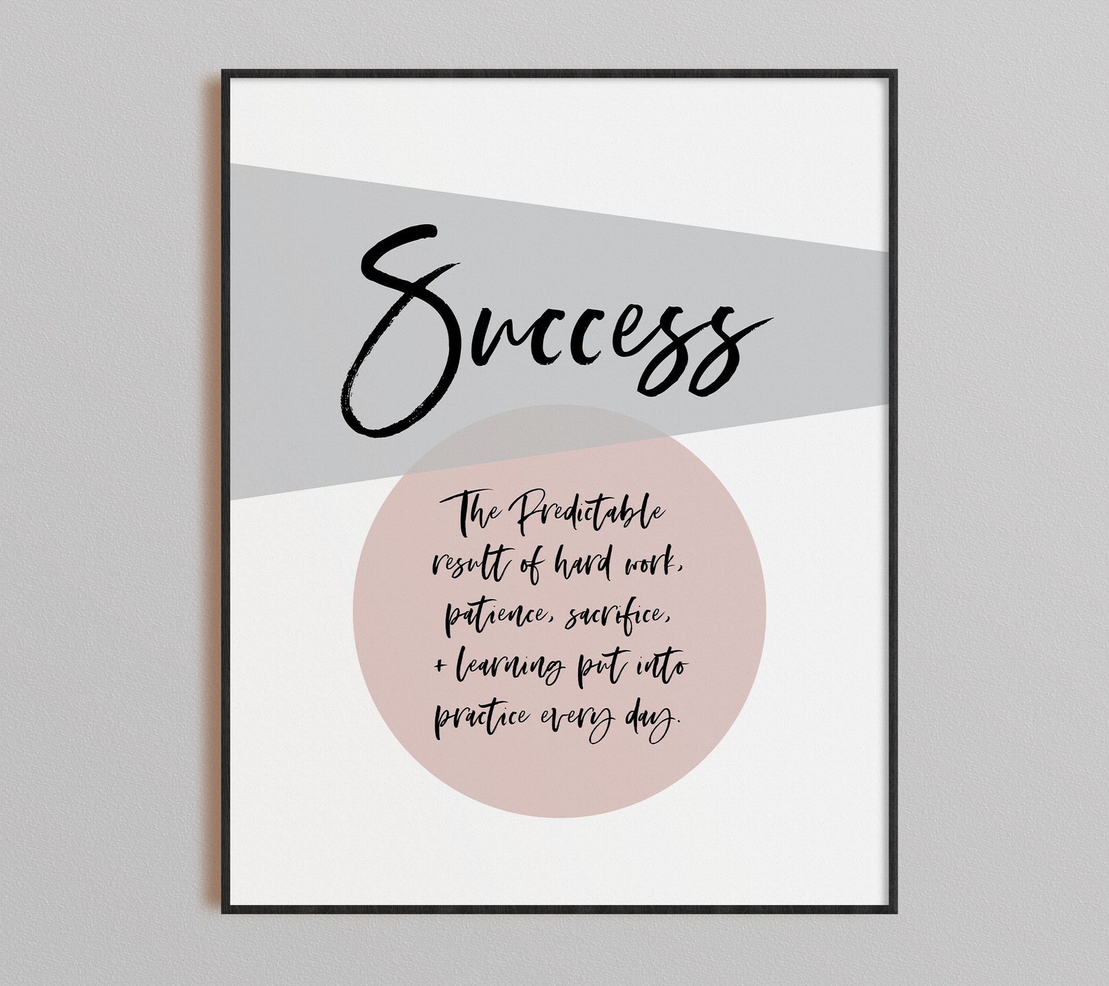 Work Wall Art Decor Blue Pink Motivational Large Posters Etsy