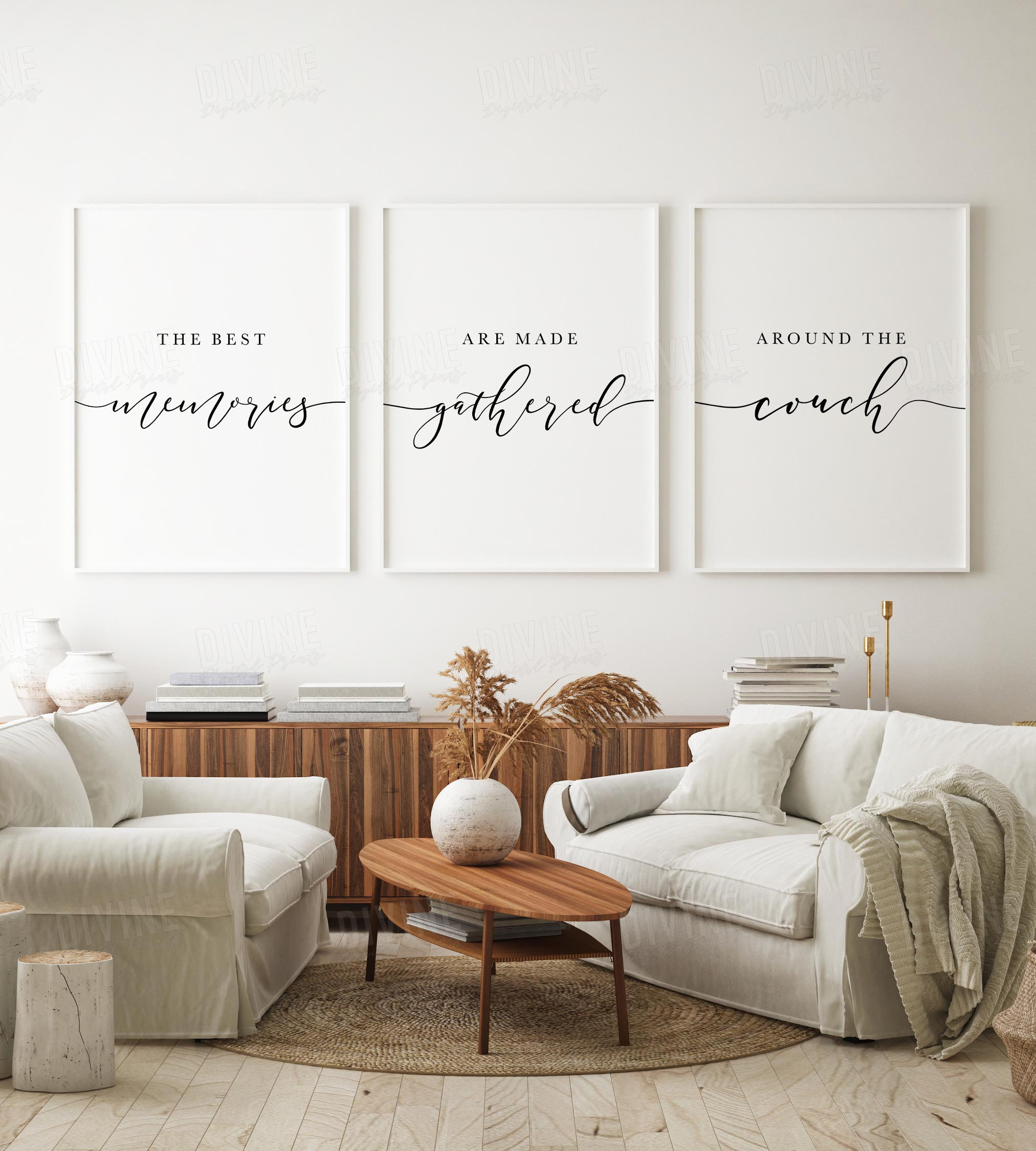 Gathered Quote Above the Couch Wall Art Living Room Print Etsy
