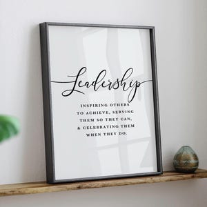 Leadership Wall Art, Retirement Gift, Office Decor, Business Boss Gift, Printable Art, Leader Print
