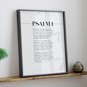 Full Bible Verse Psalm 1 ESV, Christian Wall Art, Scripture Home Decor, Blessed is the man Quote