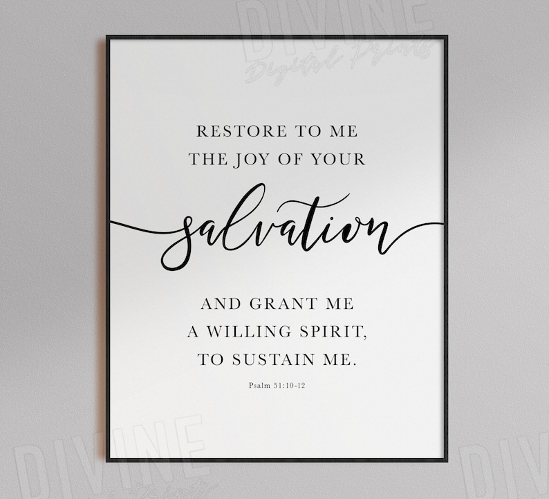 Psalm 51 Bible Verse Wall Art Holy Spirit Scripture Print | Etsy