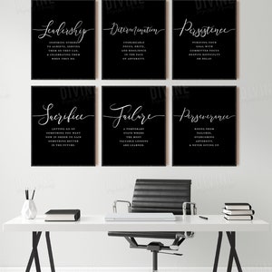 Black Inspirational Wall Art Minimalist Print Set of 12 | Etsy