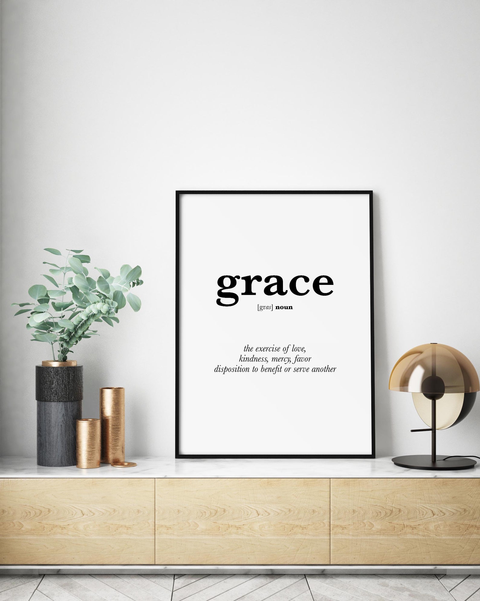 Grace Definition Wall Art Christian Wall Art Print Amazing Etsy
