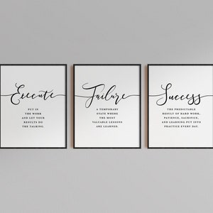 Office Decor, Inspirational Print, Printable Wall Art Set of 3, Boss ...