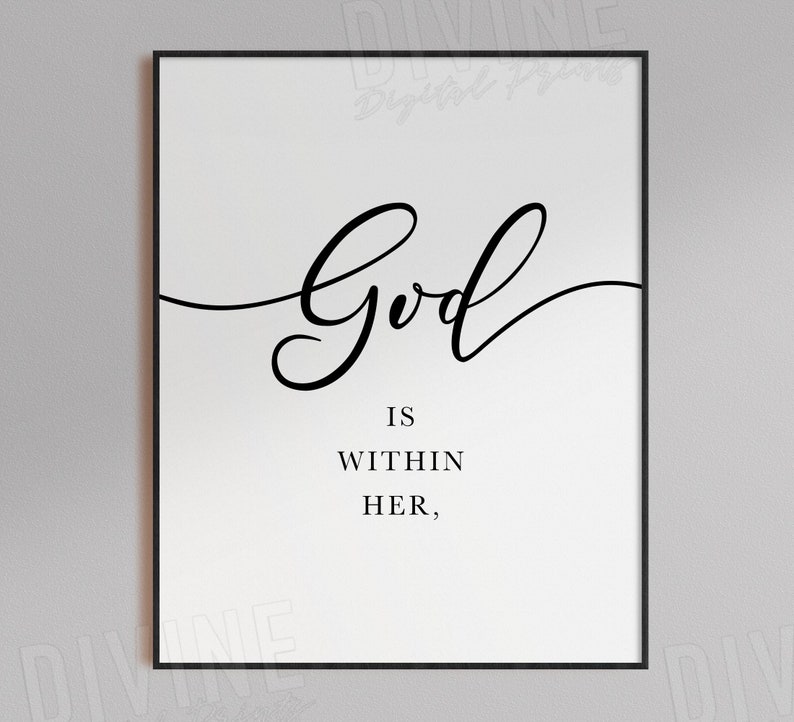 God is Within Her Psalm 46 Bible Verse Wall Art Teen Girl Etsy