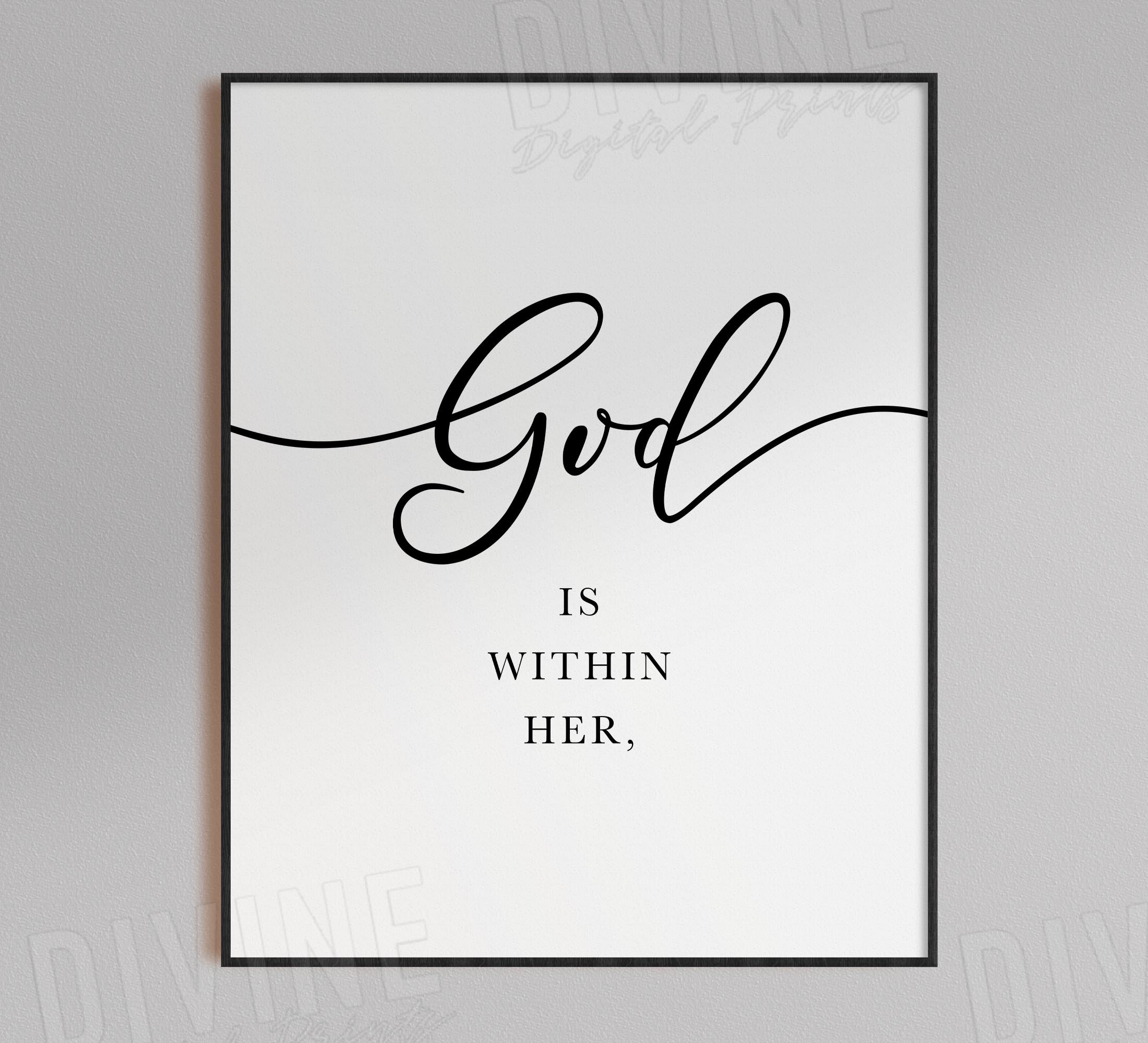 God is Within Her Psalm 46 Bible Verse Wall Art Teen Girl - Etsy
