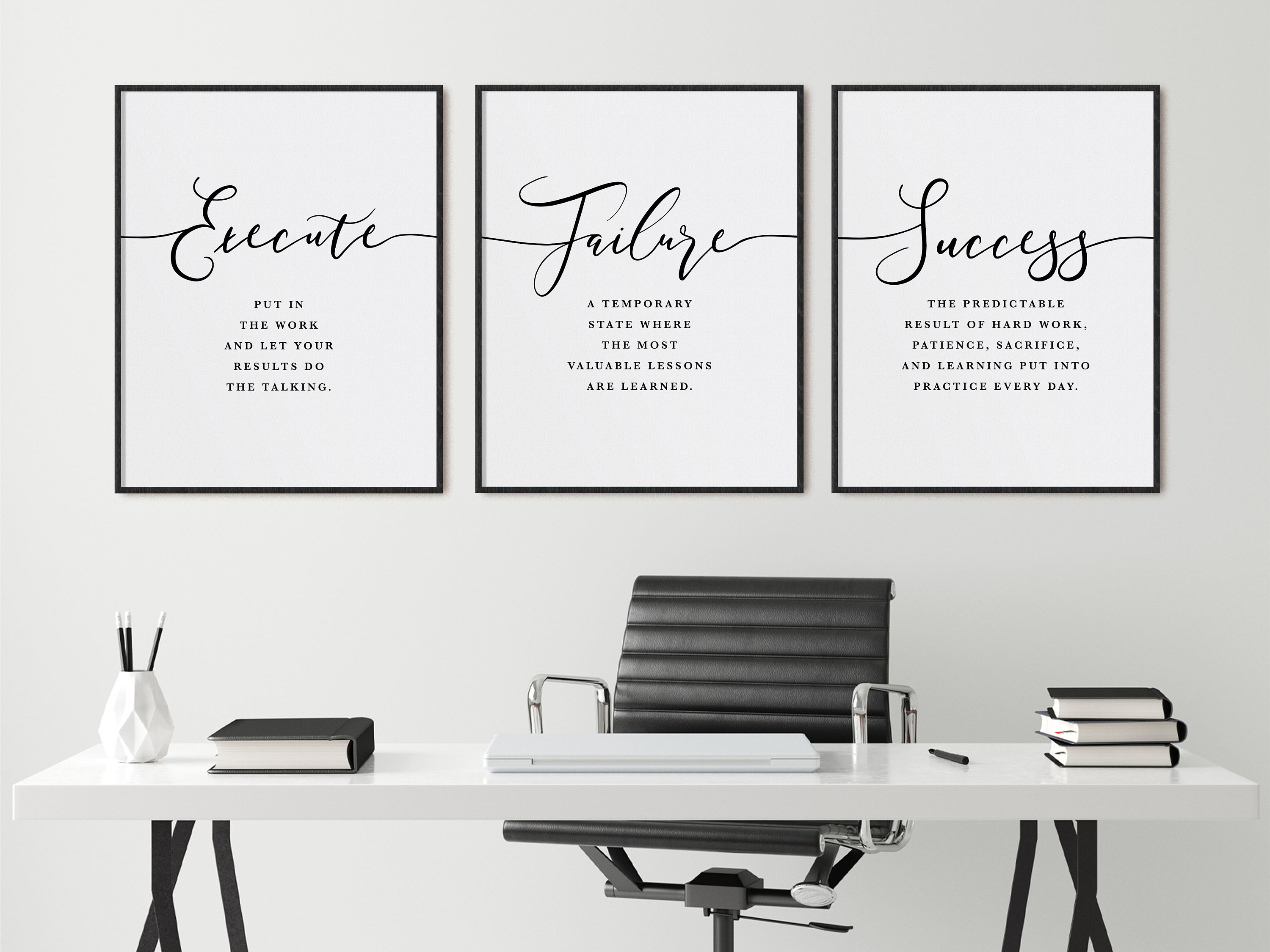 HR Office Decor Women Office Set of 3 Prints Inspirational Courage Quote  Printable Wall Art Leadership Motivational Quote Office Accessories 