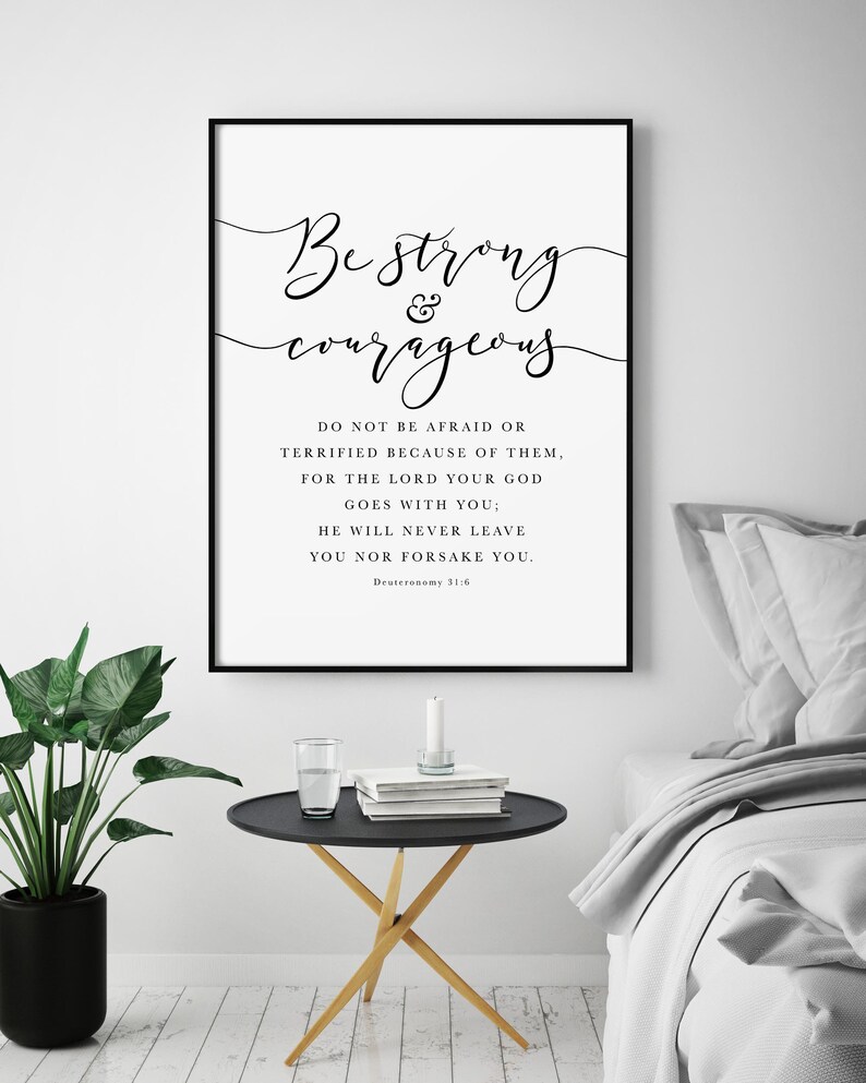 Deuteronomy 31:6 Bible Verse Wall Art Scripture Print | Etsy
