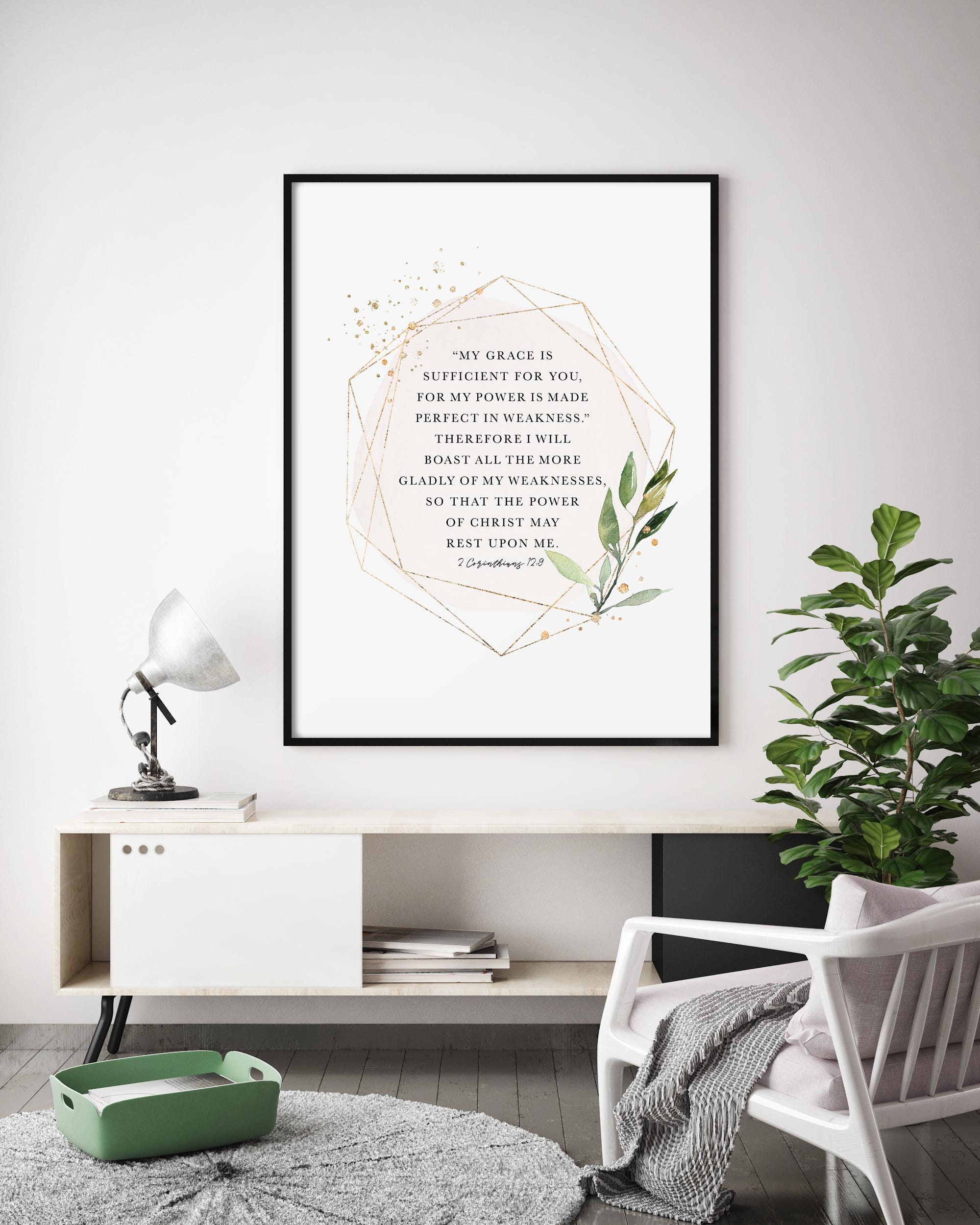 Bible Verse Wall Art 2 Corinthians 12 9 ESV Scripture - Etsy Australia