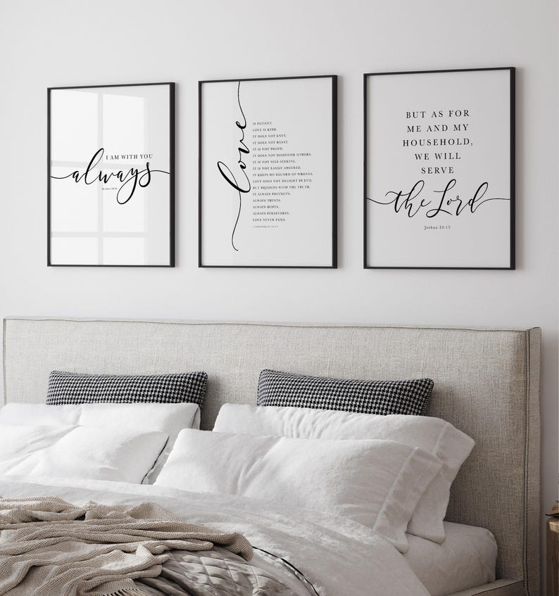 Christian Scripture Wall Art Set of 8: Modern Farmhouse Bible Verse ...