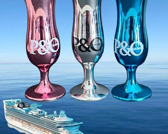 P&O Cruises vintage 1980s set of three mirror finish shot glasses