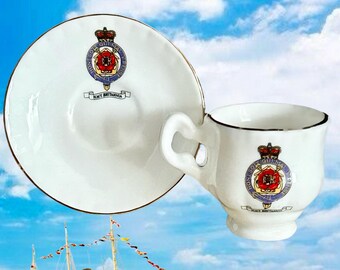 Her Majesty's Yacht Britannia royal souvenir mini porcelain cup and saucer vintage 1960s