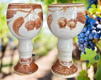 Bendigo Pottery PG Epsom vintage 1980s small stoneware porcelain sherry liqueur goblets