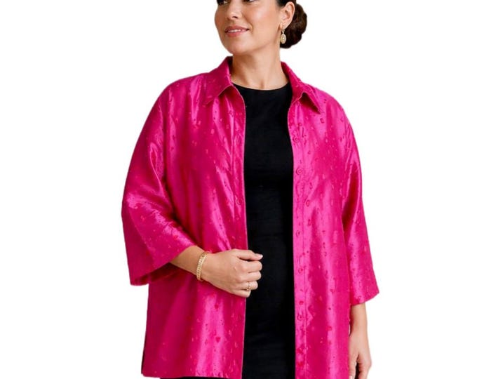 Featured listing image: Annie Lantz Australia vintage 1980s fuschia pink button jacket / blouse in size L