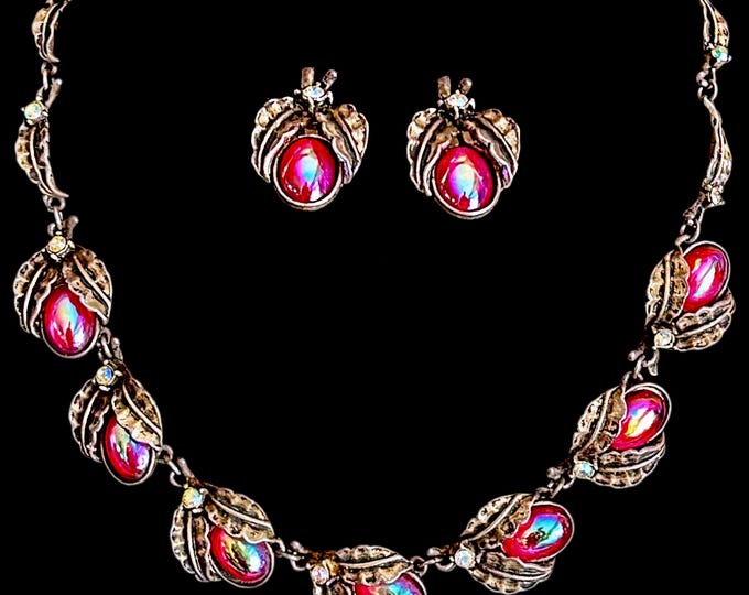 Featured listing image: Gay Charm by Donald Simpson Australian made vintage 1950s Aurora choker necklace and earring set