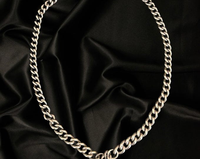 Featured listing image: Victorian Silver Albert Pocket Watch Chain Necklace, Birmingham Hallmarked, 36cm