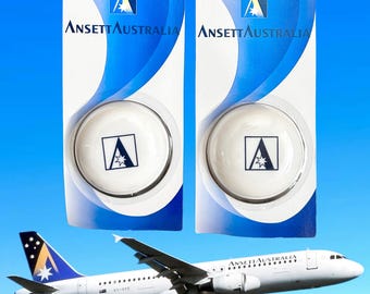 Ansett Airlines vintage 1990s branded YoYo toys, unused in original packaging