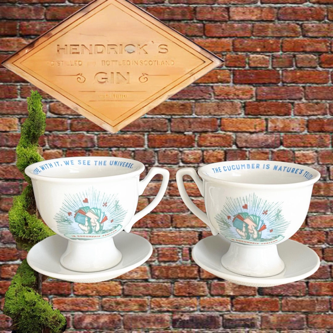 Hendricks Gin Collectible Cup and Saucer Duos in Cucumeris Etsy Australia