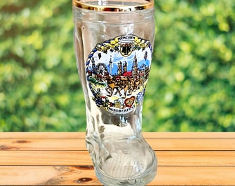 Munchen Oktoberfest vintage 1980s small shot glass boot