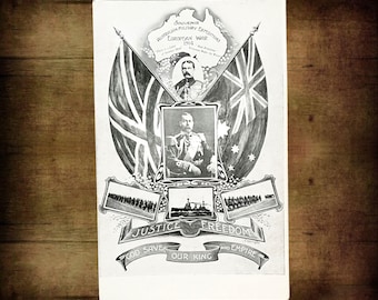 WW1 1914 Australian Military Expeditions King George V blank postcard
