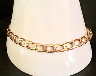 9ct solid Italian gold vintage 1990s curb link bracelet with original receipt