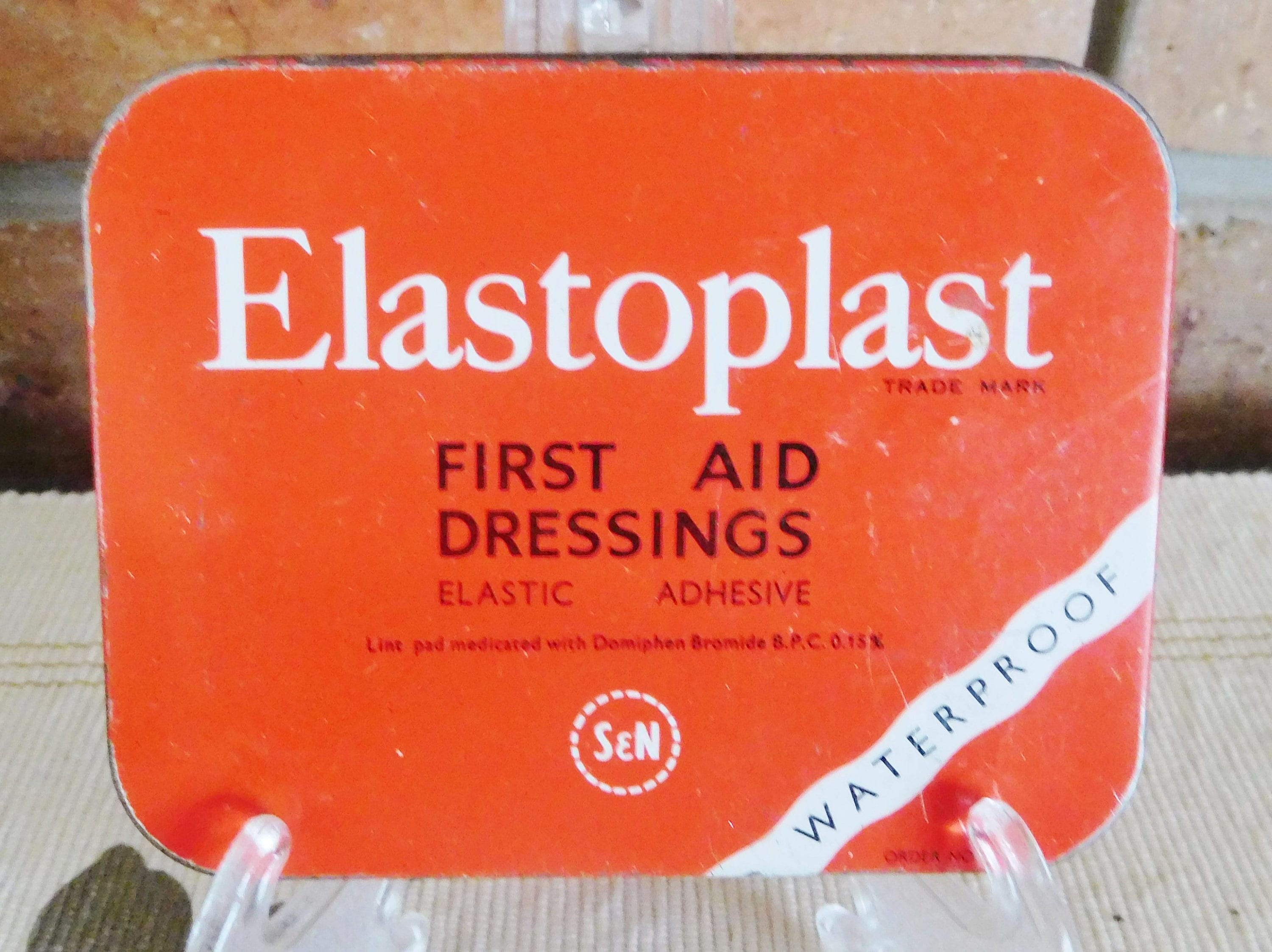 Elastoplast First Aid Dressings vintage 1960s tin, advertising, made in