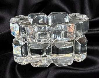 Mikasa Reflections solid lead crystal votive candleholder vintage 1980s
