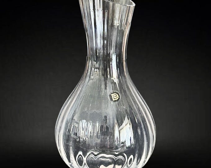 Featured listing image: Dartington Shuggy Bar lead crystal wine carafe, Frank Thrower design, vintage 1980s
