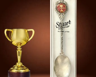 Stuart silverplated 1986 Melbourne Cup boxed souvenir commemorative teaspoon